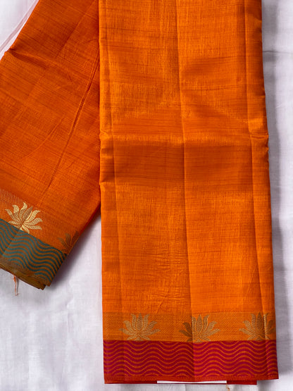 Warm Orange semi silk cotton saree