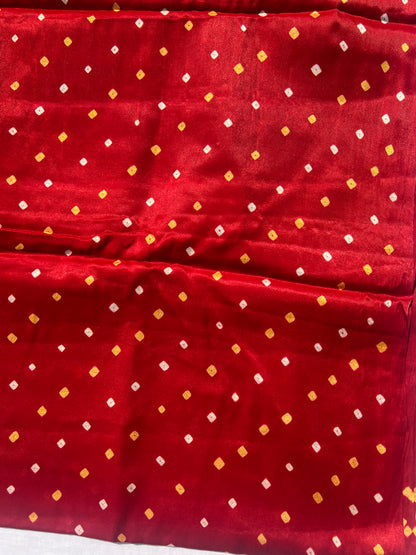 Red Bandini ghaji silk saree