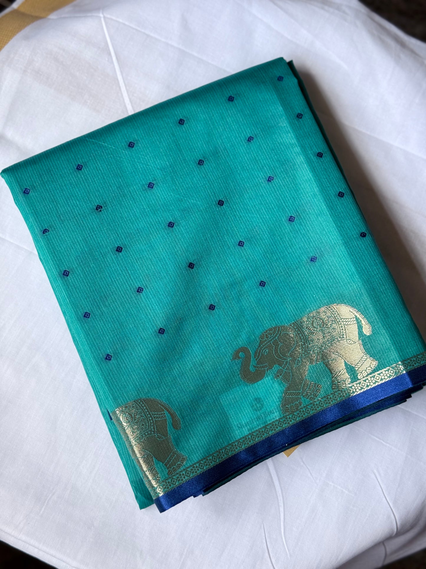 Blue semi tussar saree