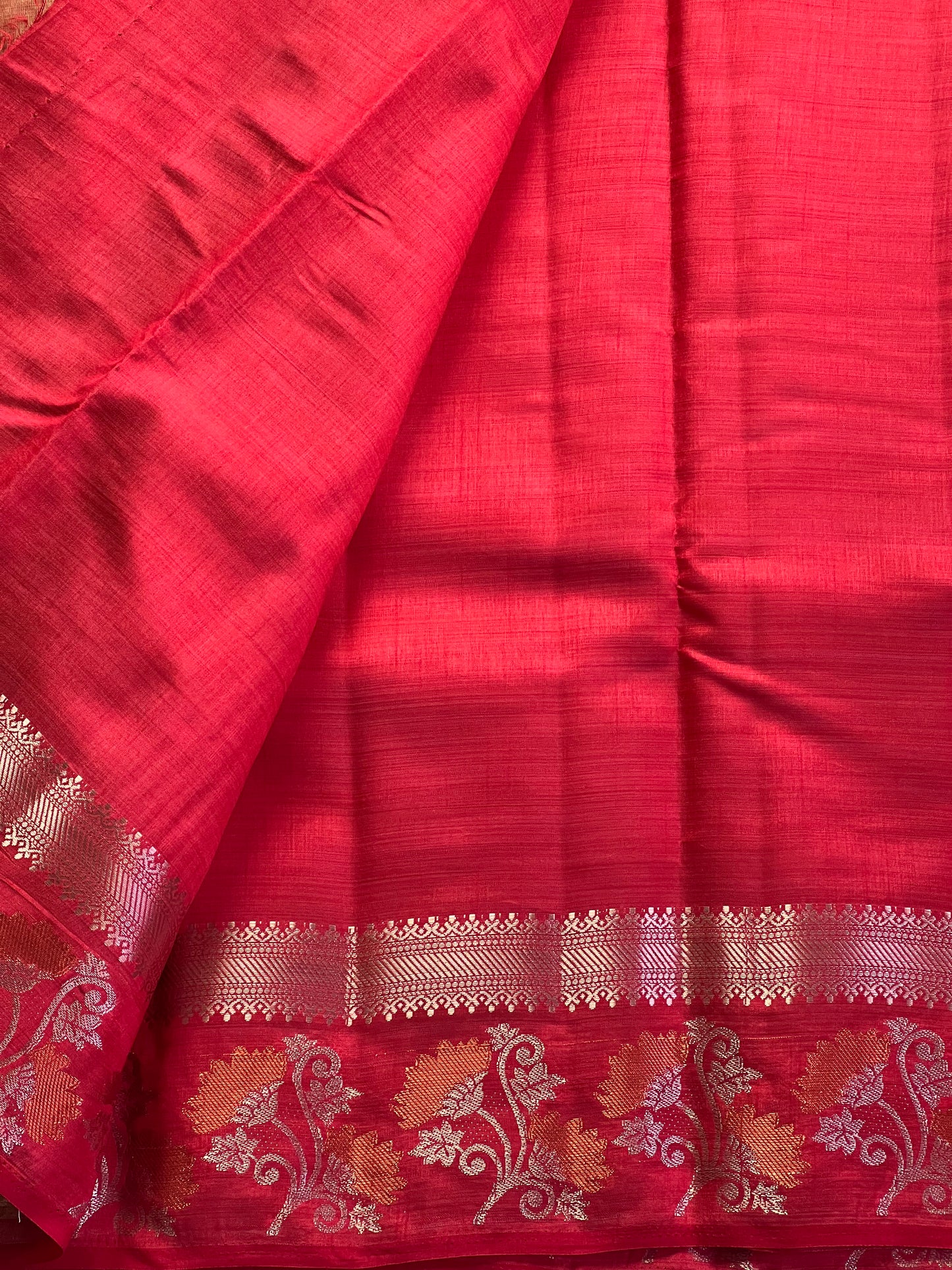 Red semi silk cotton saree