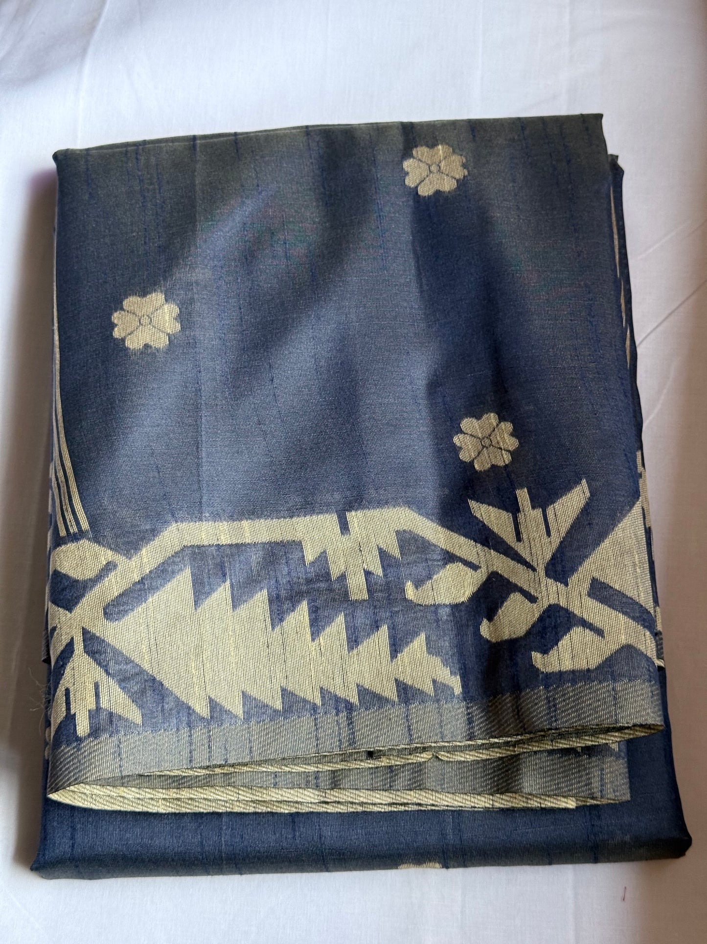 Grey semi tussar saree