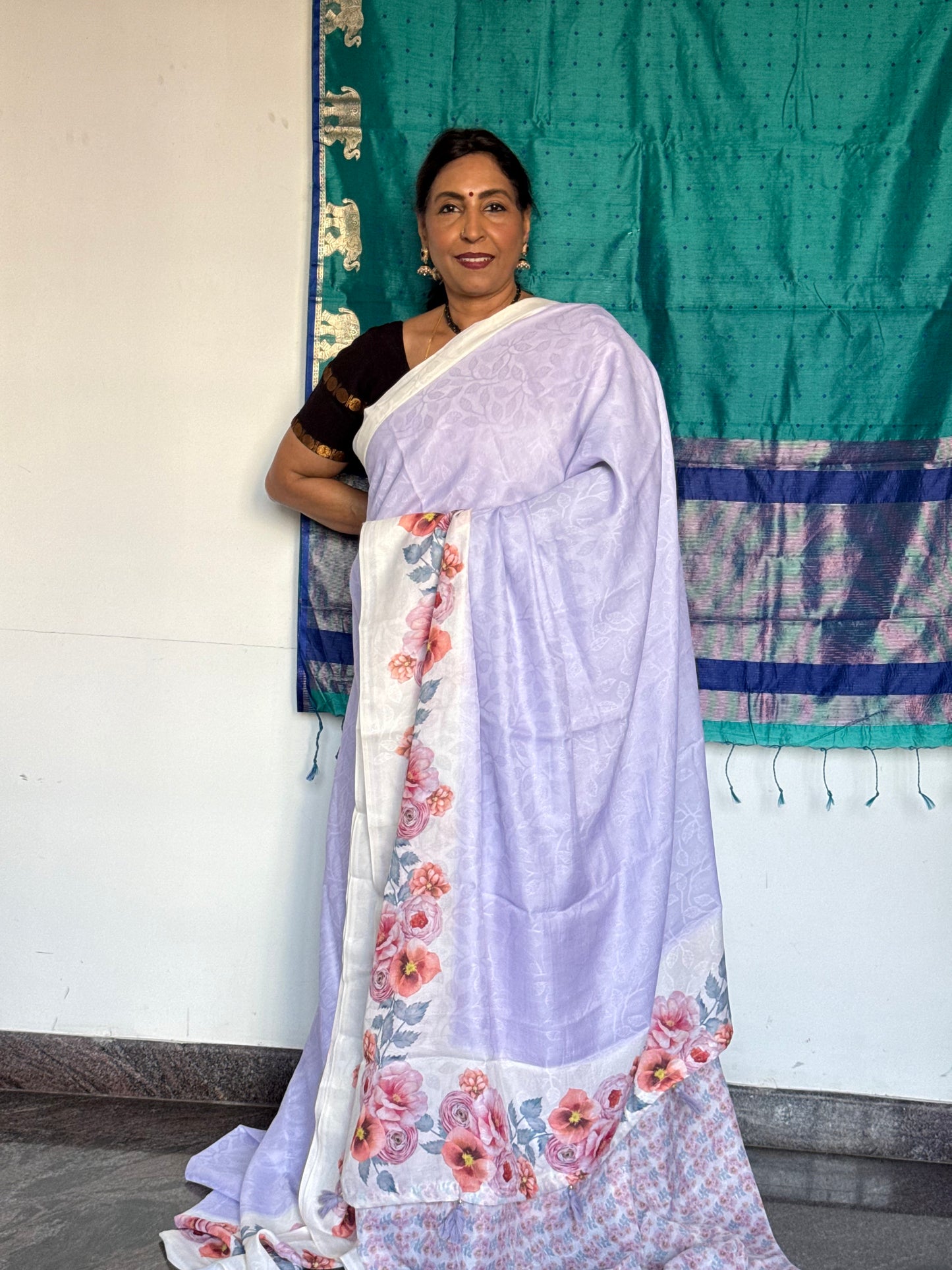 Lilac semi soft silk saree