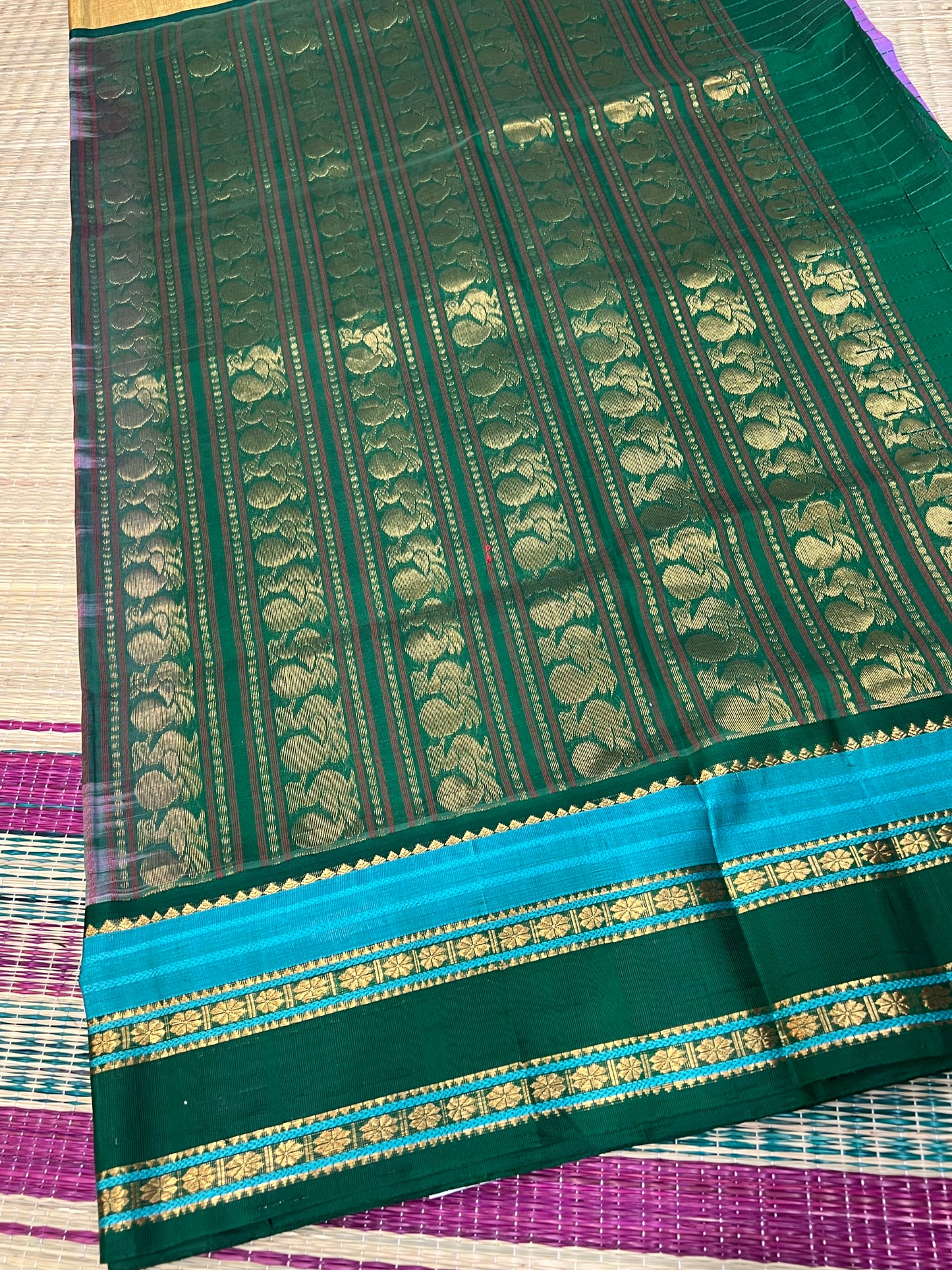 Lavender green silk cotton