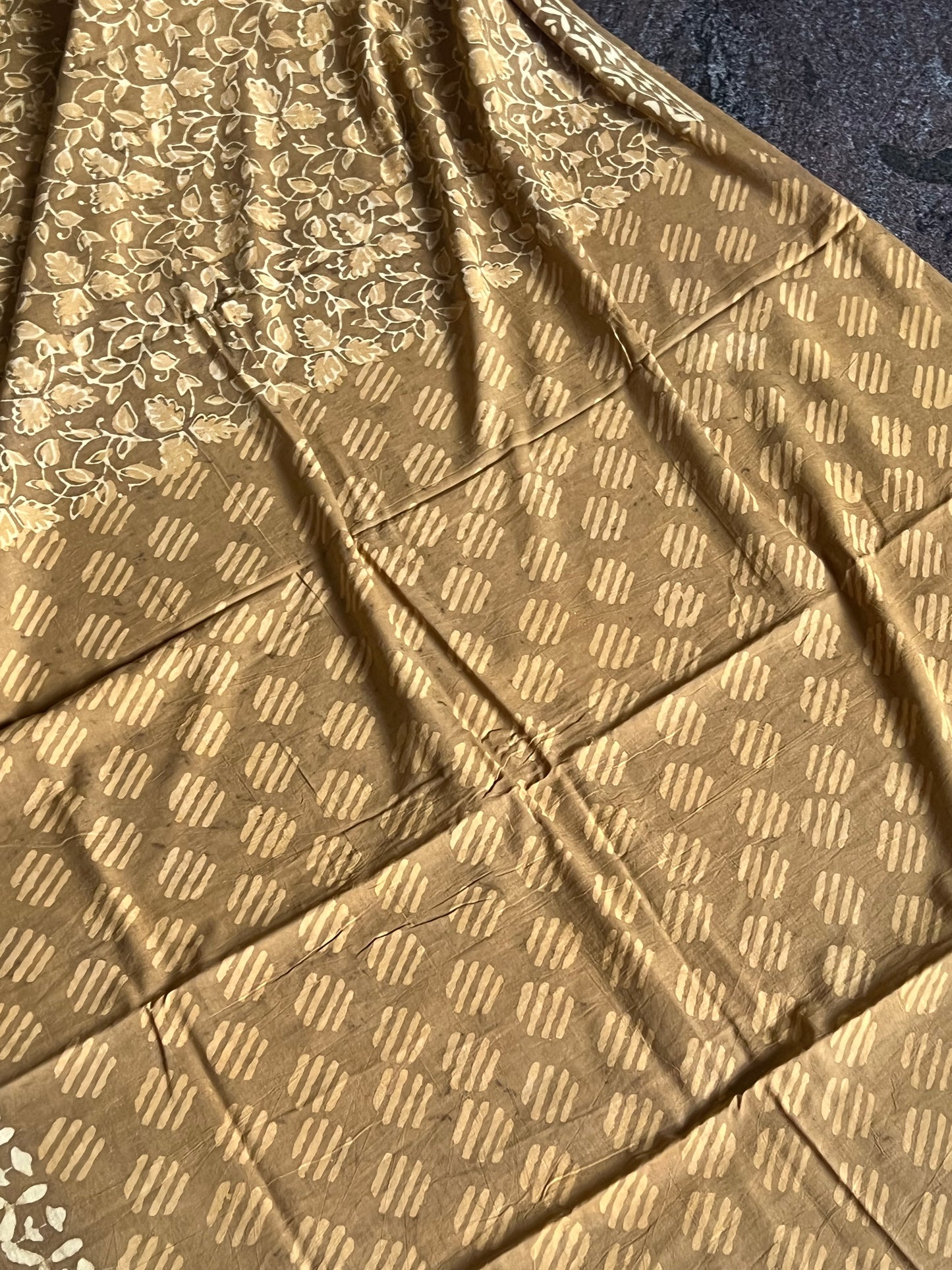 Mustard Jaipur cotton saree