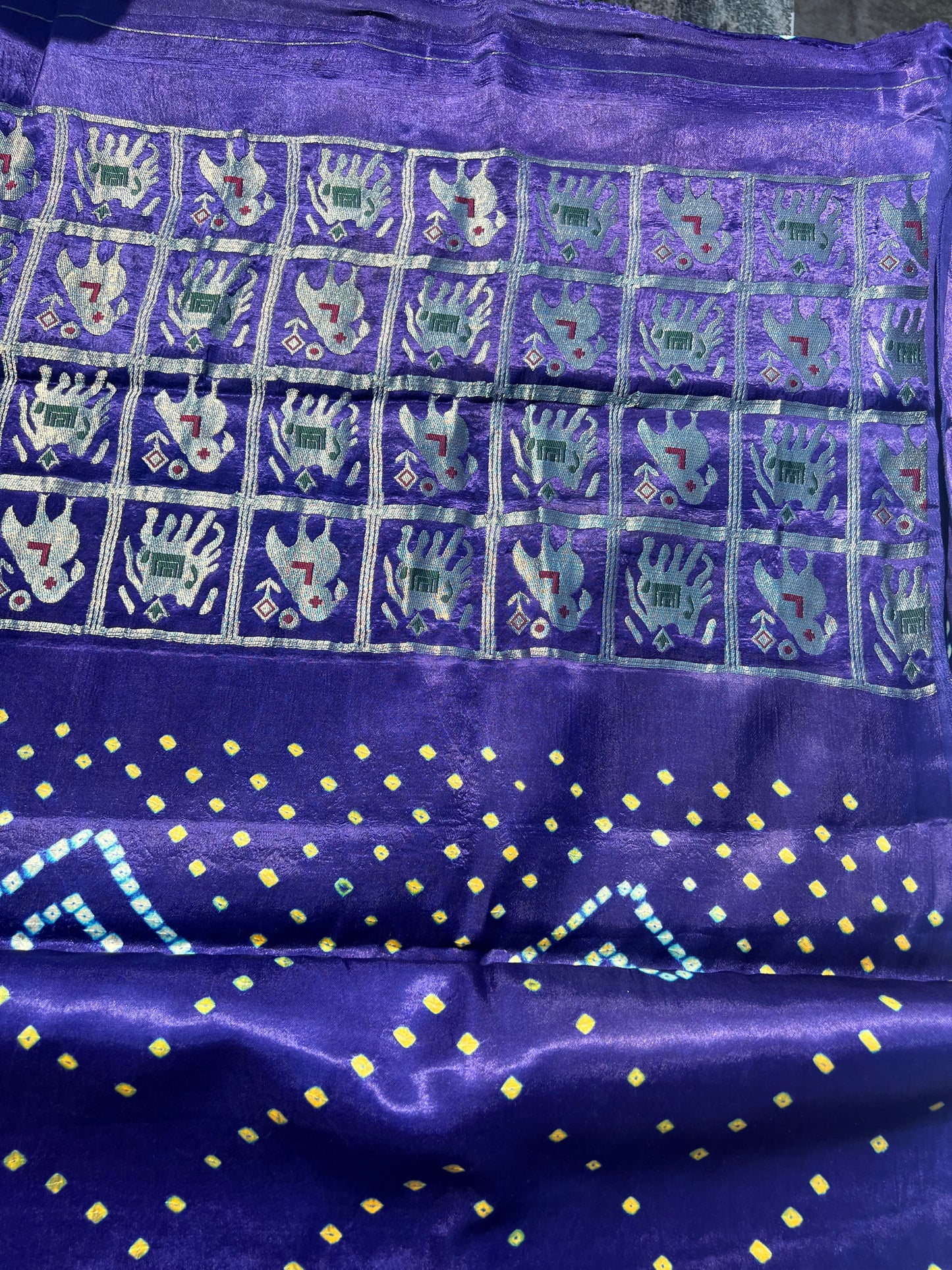 Dark blue Bandini ghaji silk saree