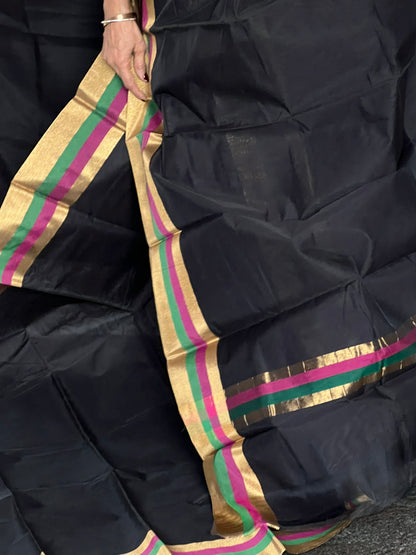 Black fancy cotton saree