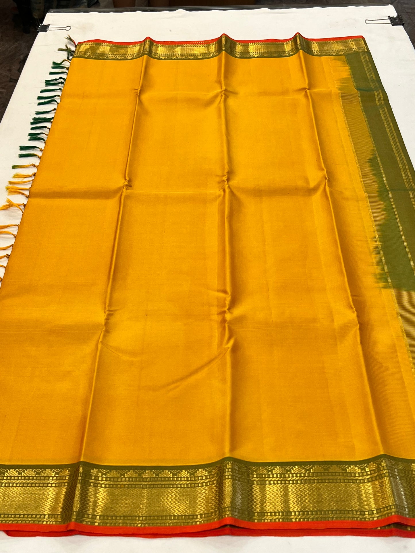 Mango yellow Kanchivaram silk saree