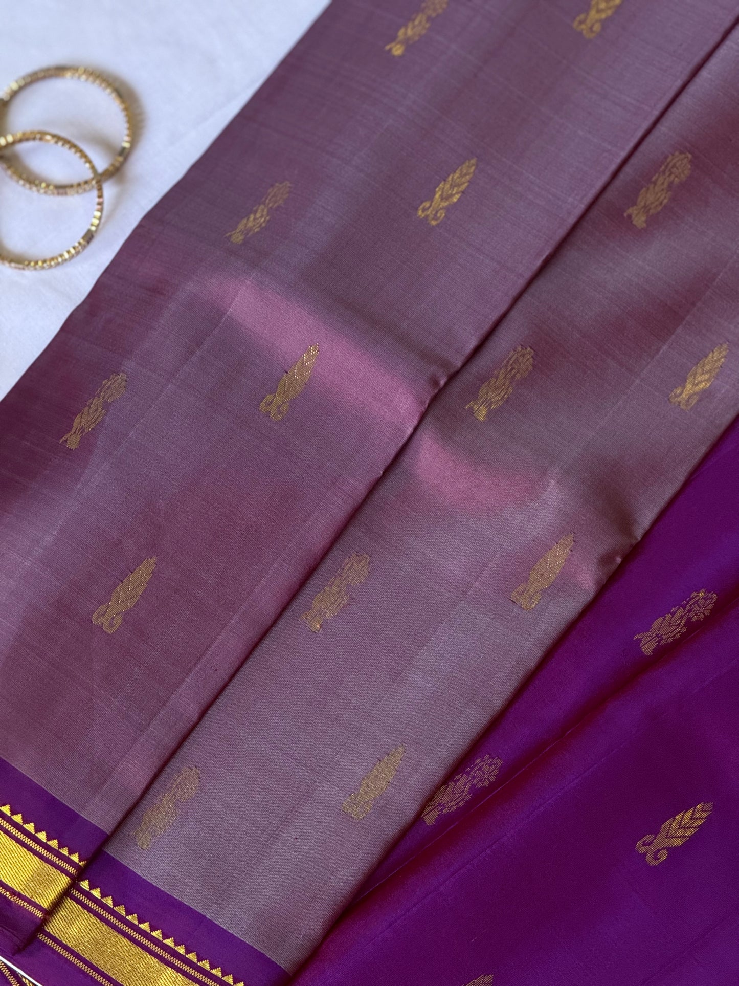 Onion Shade Pure Kanjivaram Silk Saree