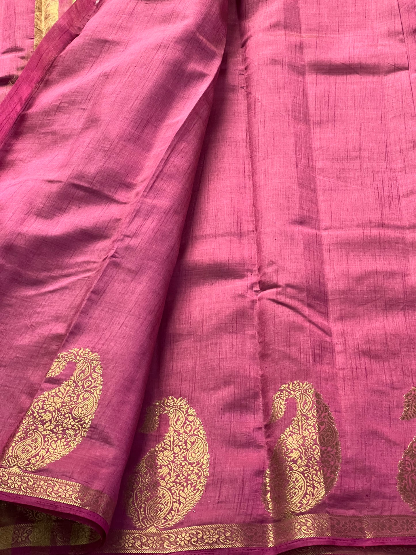 Blush pink semi silk cotton saree