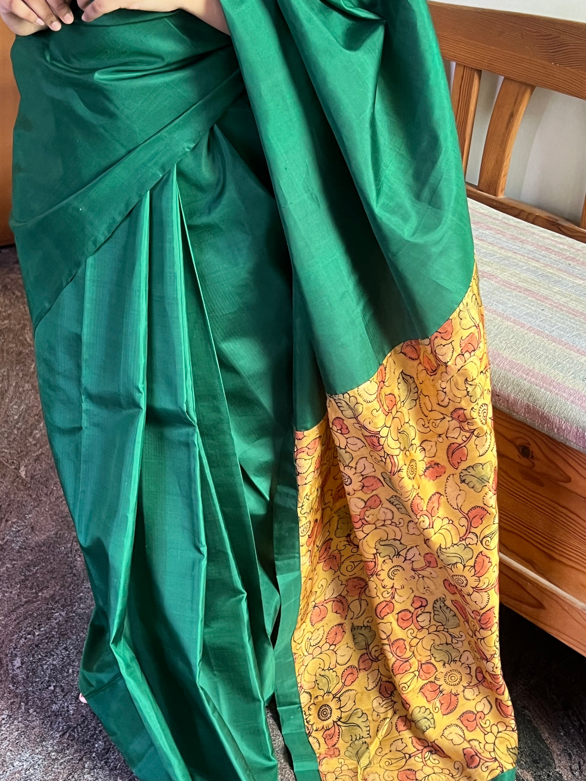 Bottle green pure silk - Raga collection