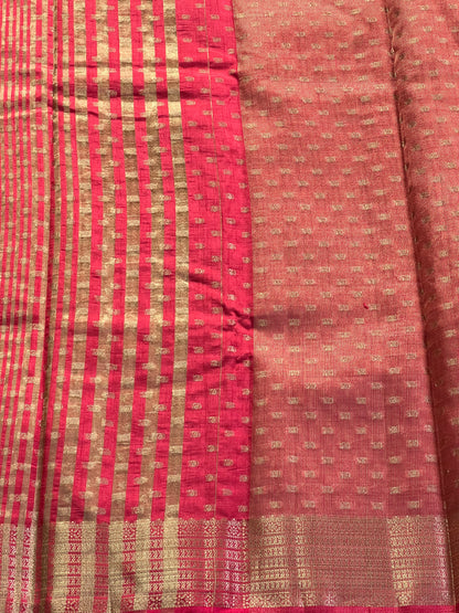 Bright festive Red semi silk cotton saree