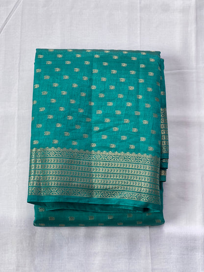 Gel blue festive semi silk cotton saree