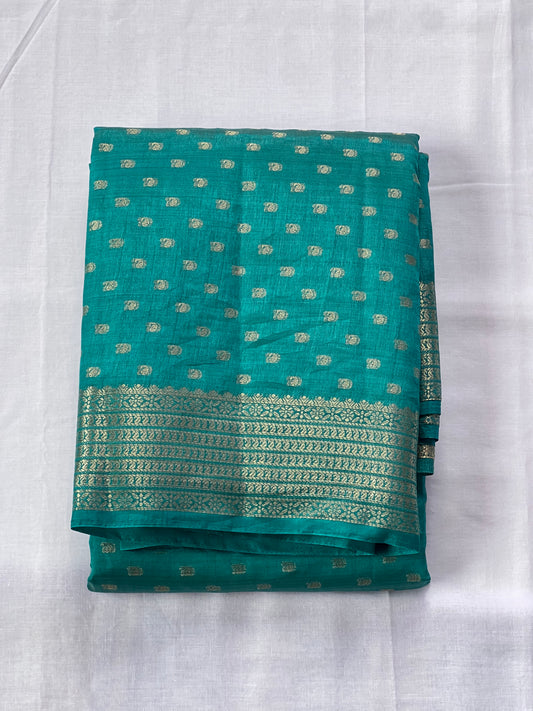 Gel blue festive semi silk cotton saree