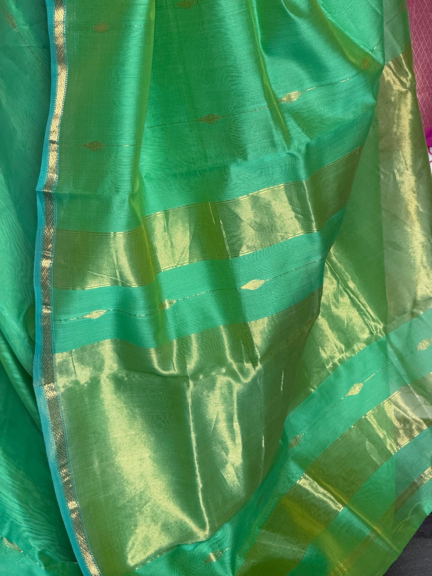 Green chanderi silk saree