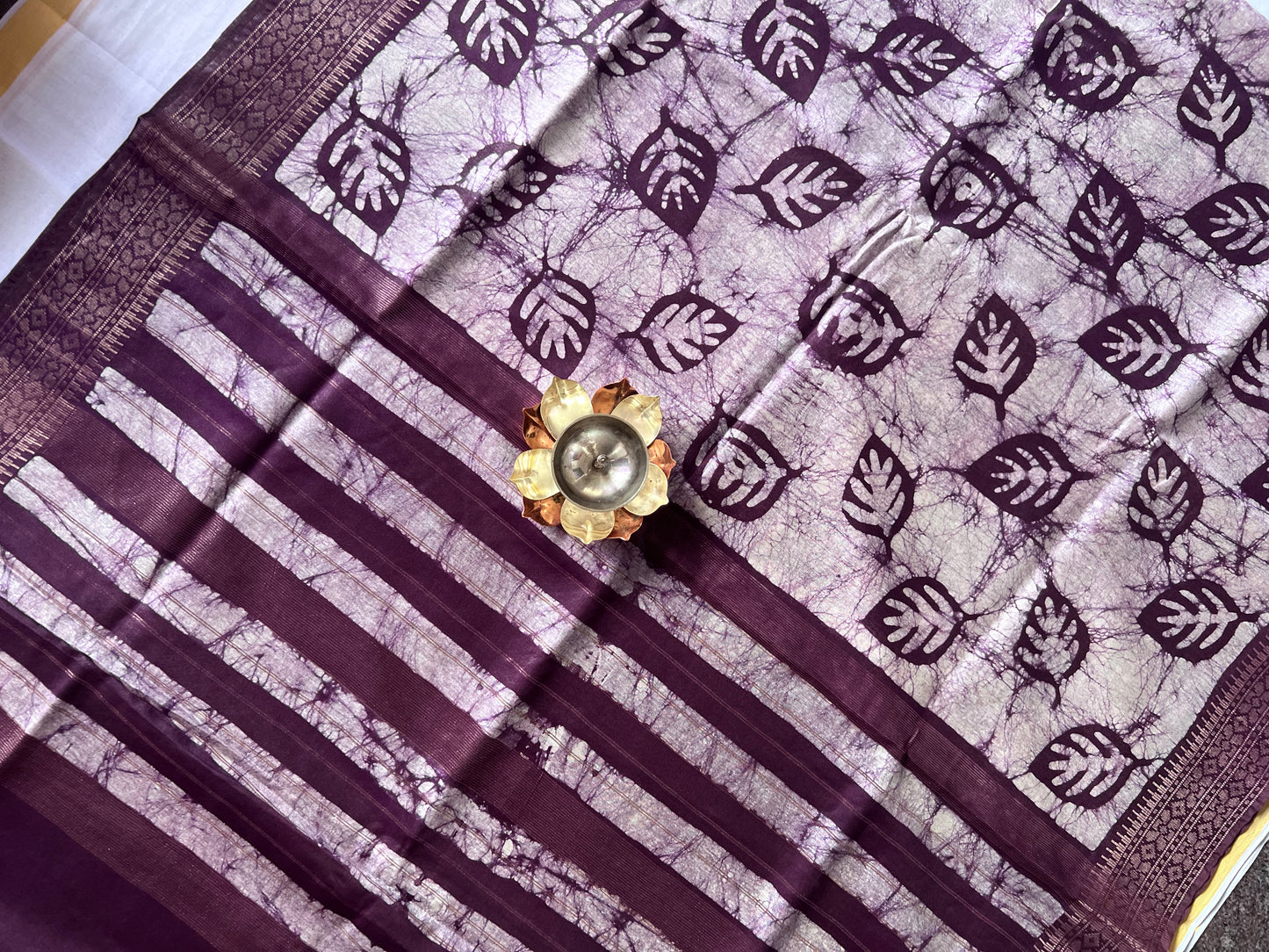 Purple semi Tussar silk saree