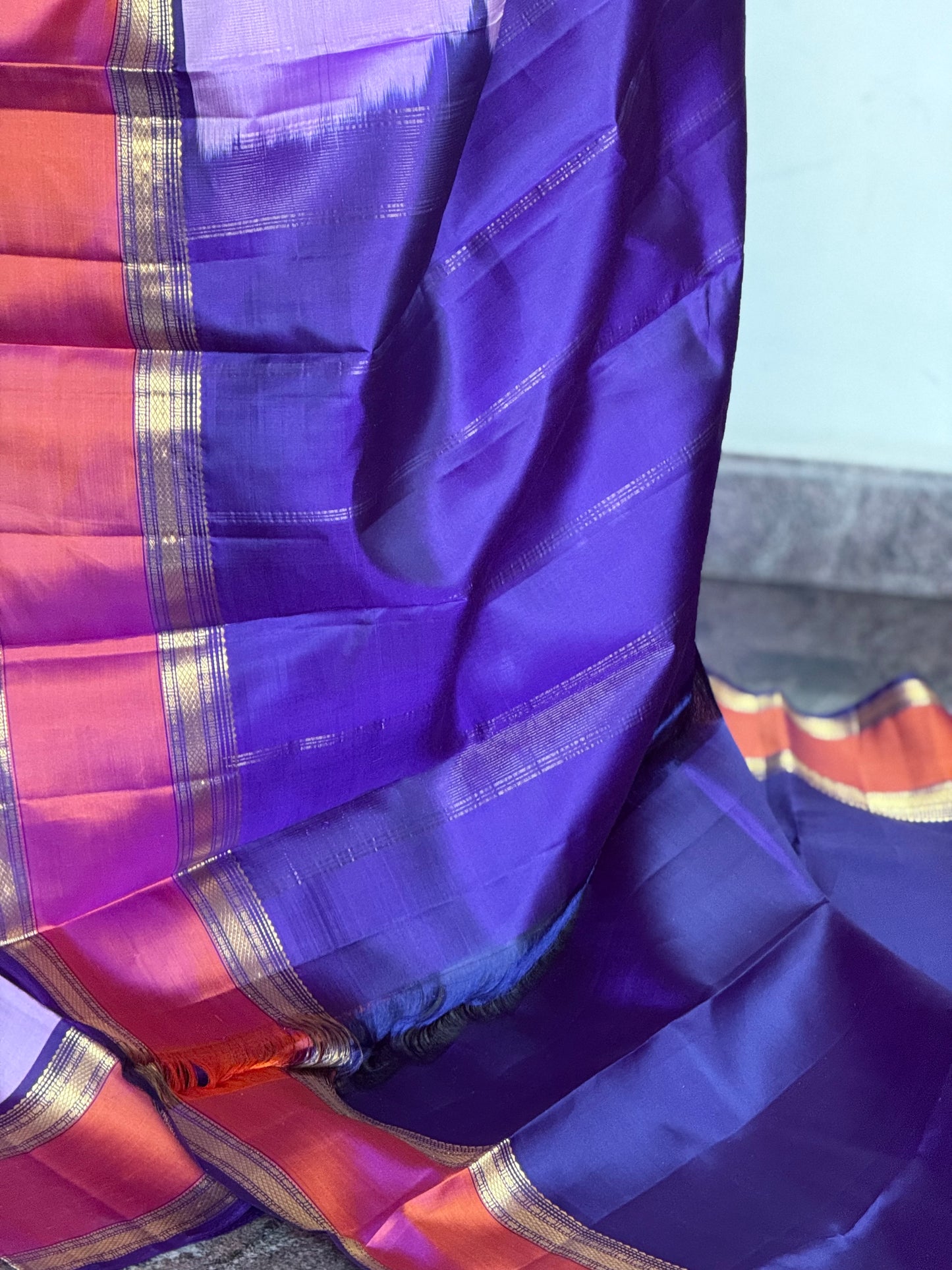 Lavender pure silk saree