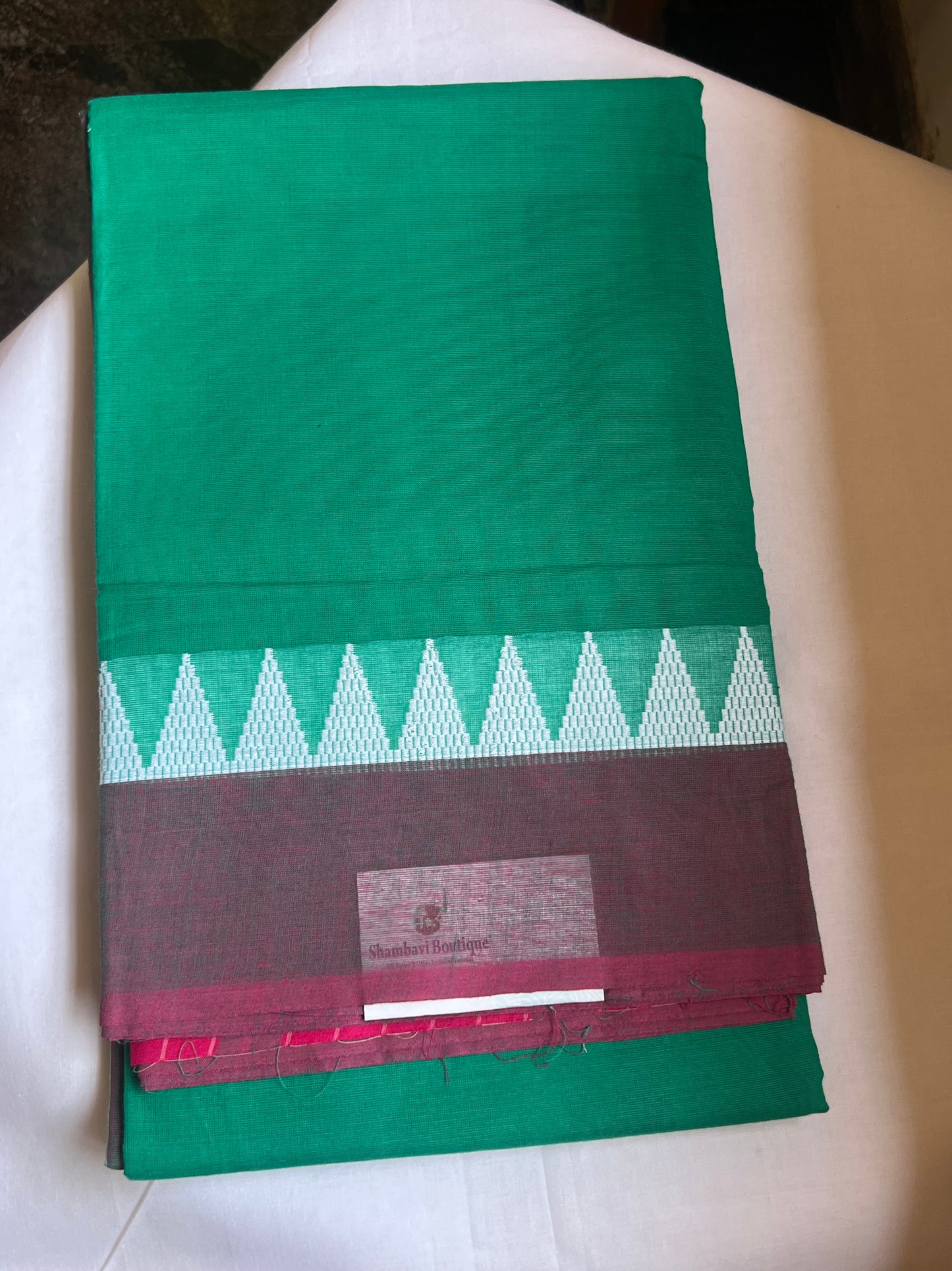Teal Mangalagiri cotton saree