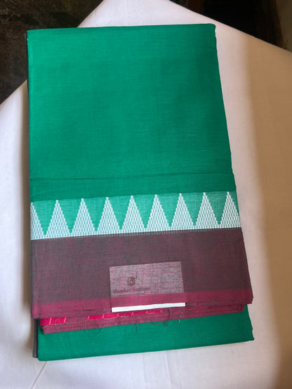 Teal Mangalagiri cotton saree