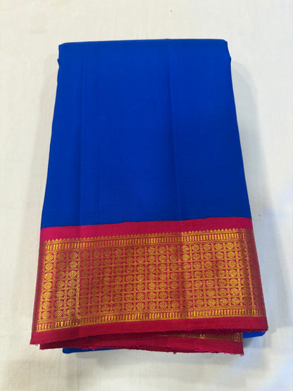 Royal blue & red Kanchivaram silk saree