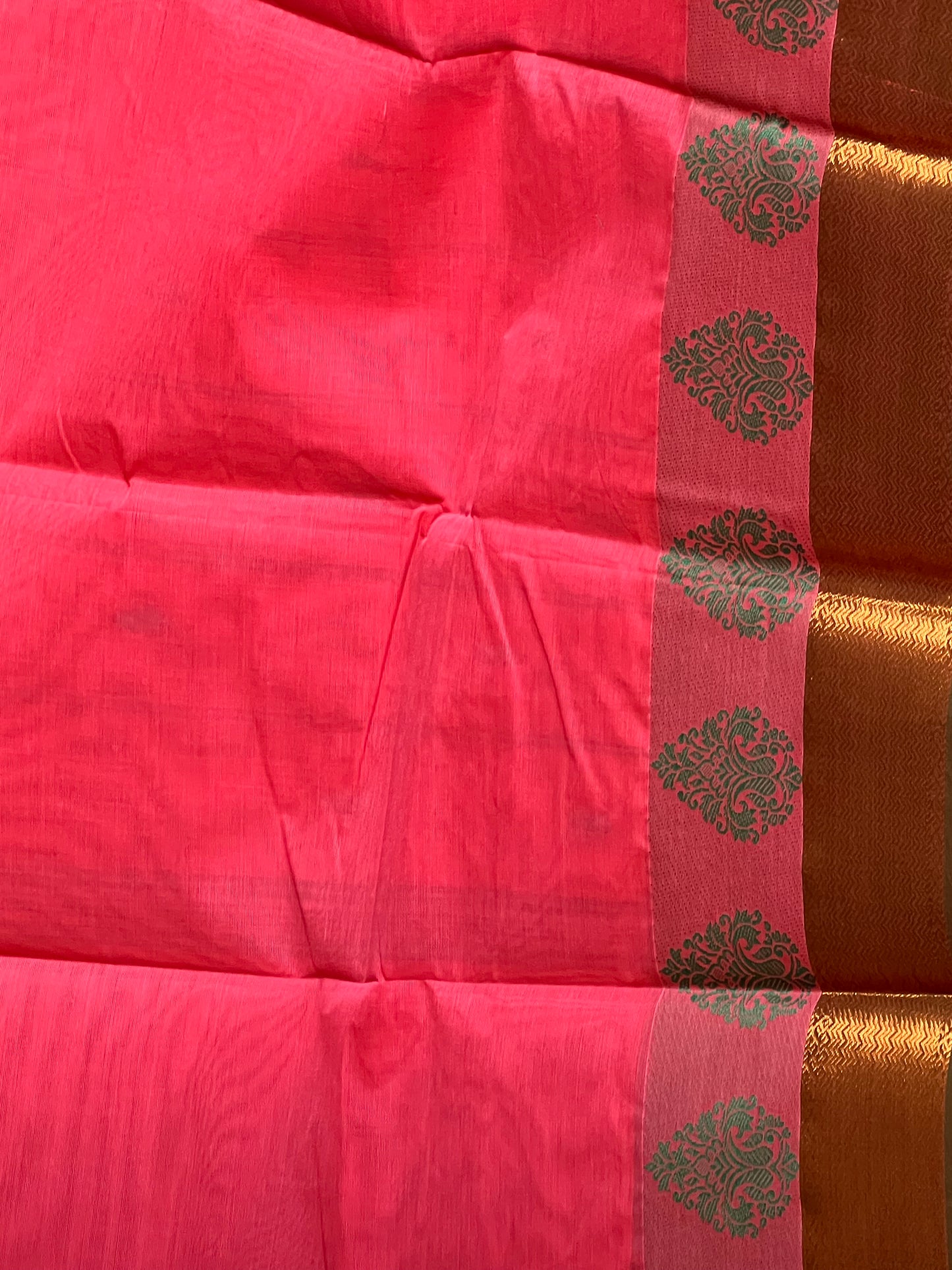 Rani pink Chettinad cotton saree