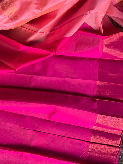 Pink semi silk cotton saree