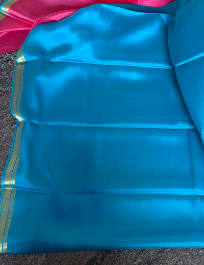 Pinkish red mysore silk saree