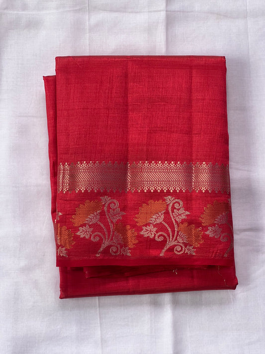 Red semi silk cotton saree