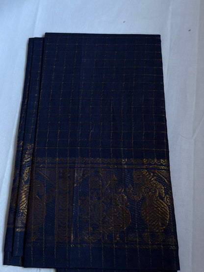 Orange and black sungudi saree