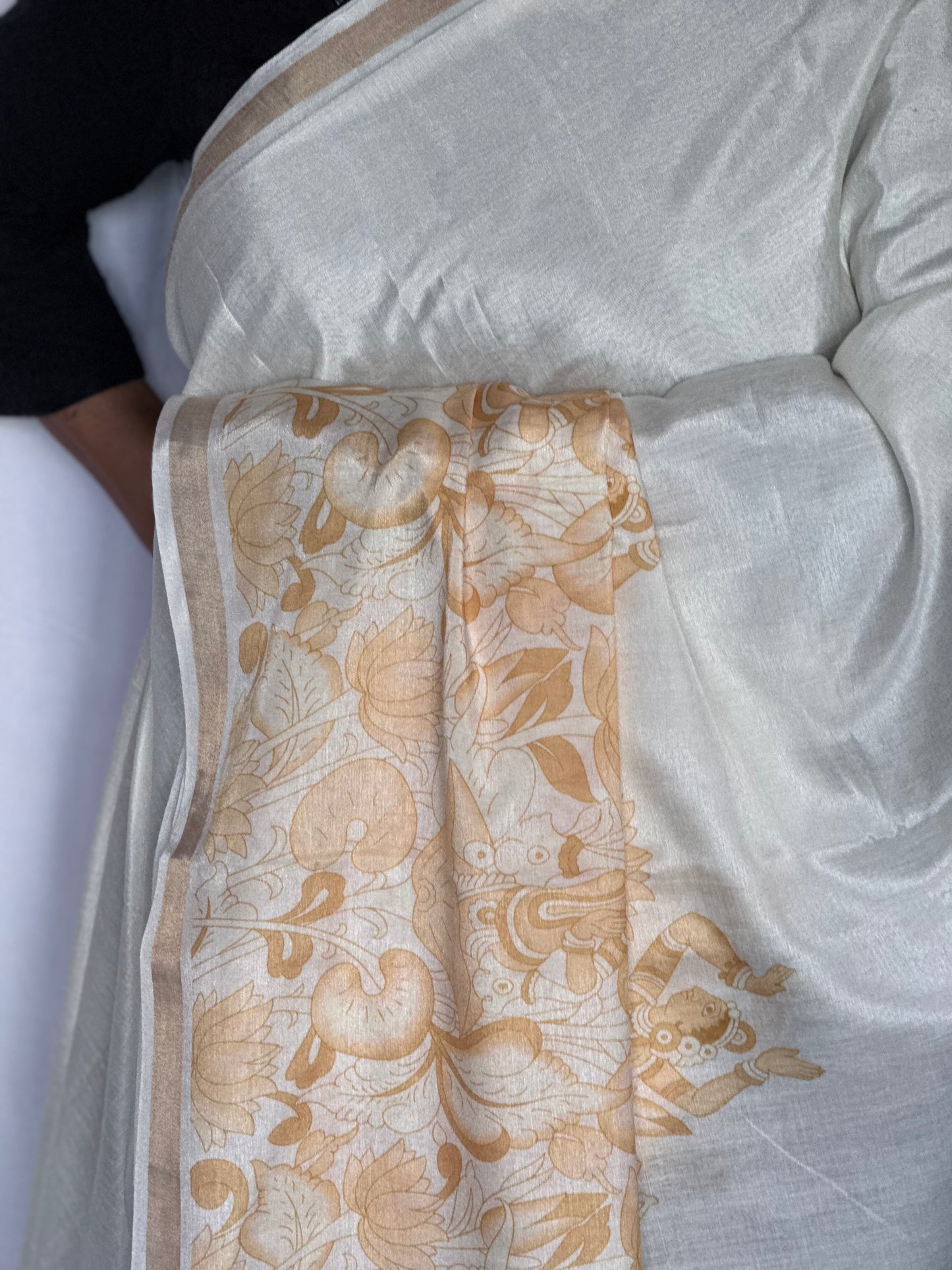 Printed Semi Tussar Saree – Onam Special