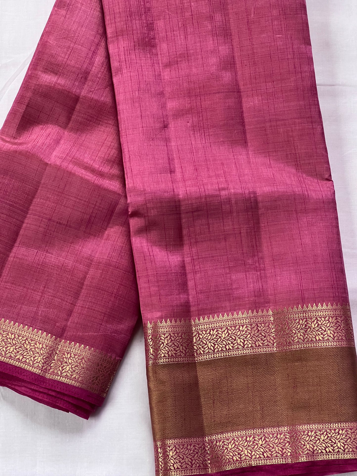 Jewel pink semi silk cotton saree