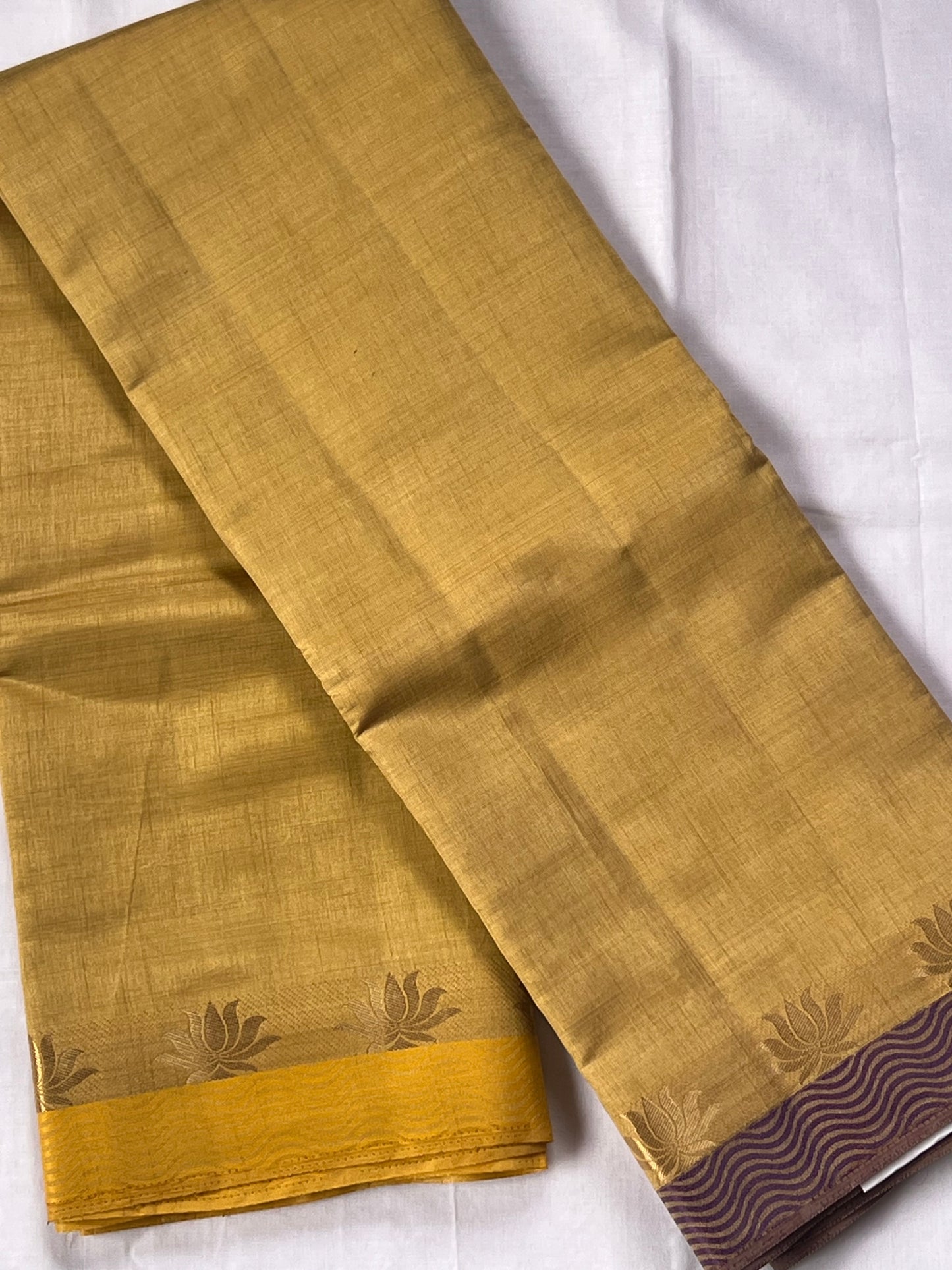 Olive Gold Semi Silk Cotton Saree