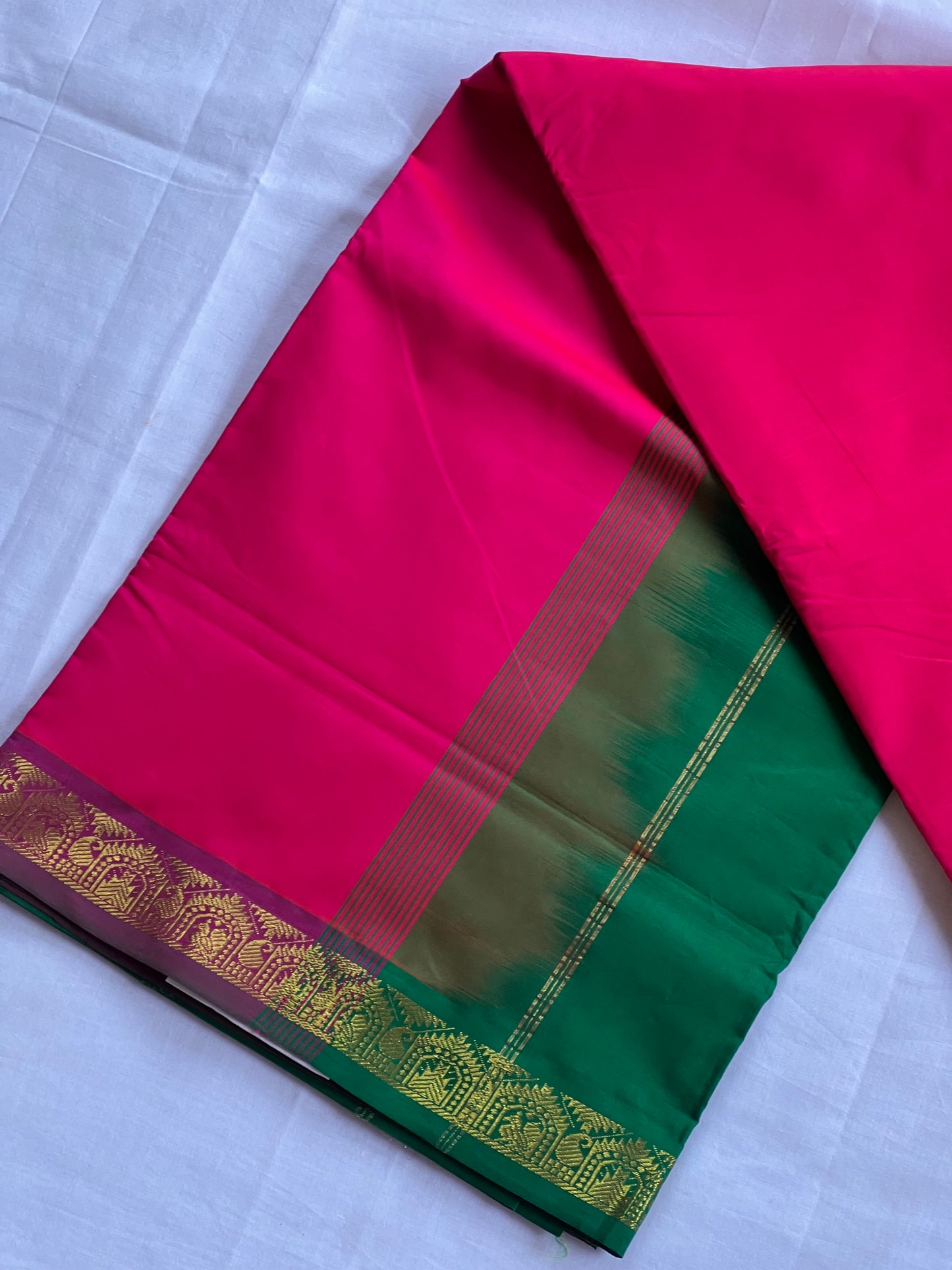Rani emerald semi silk cotton saree