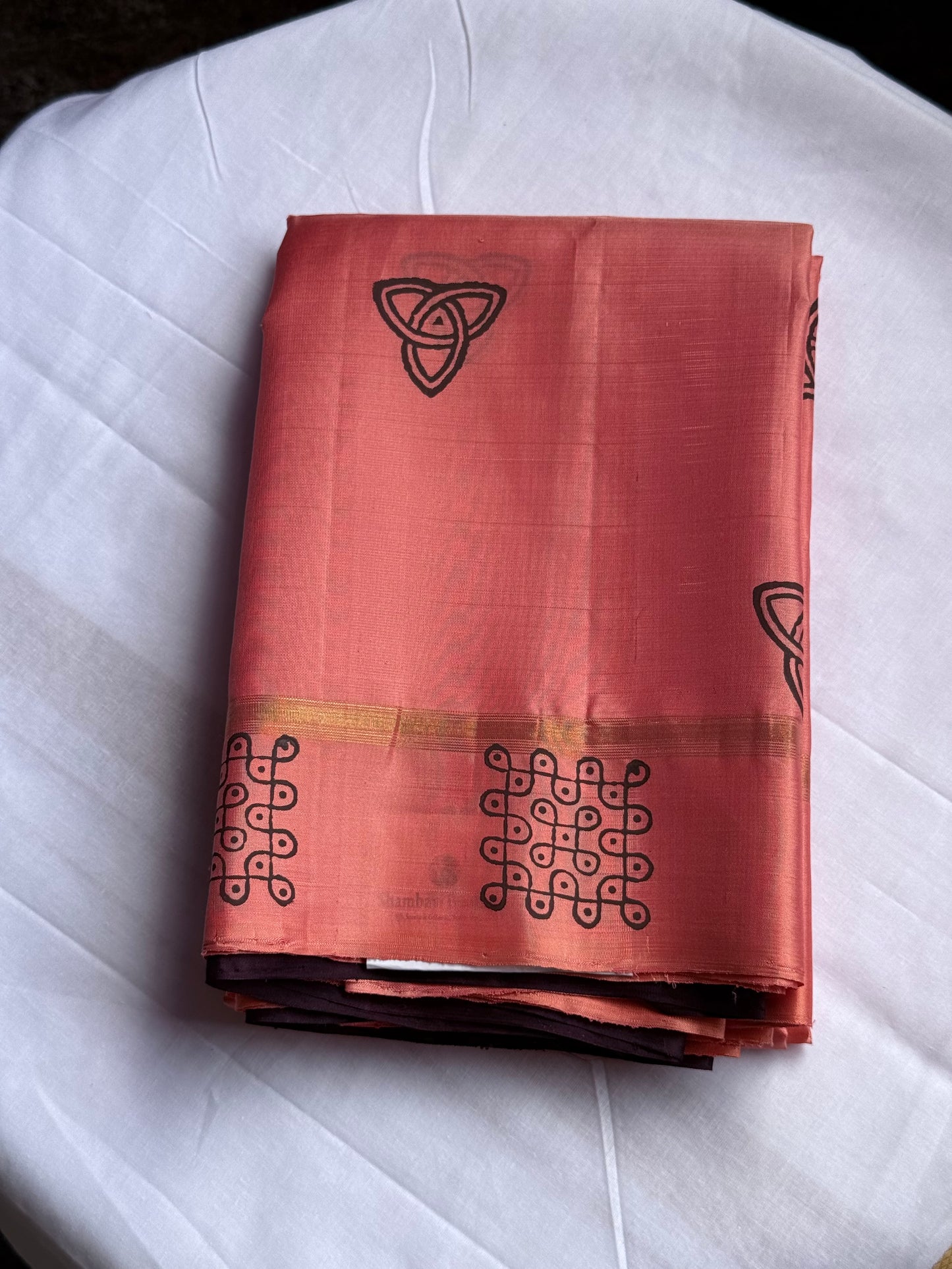Soft Silk saree - Kolam block print