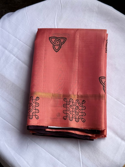Soft Silk saree - Kolam block print