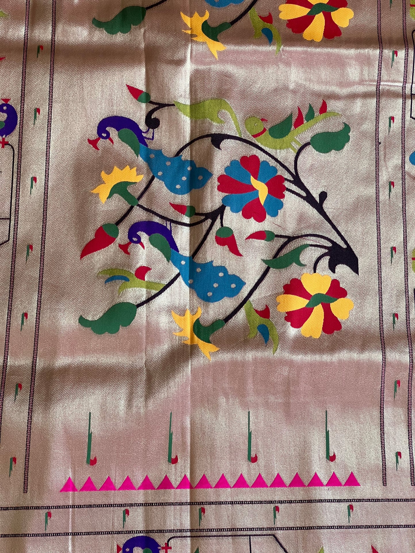 Baby pink semi Paithani silk saree