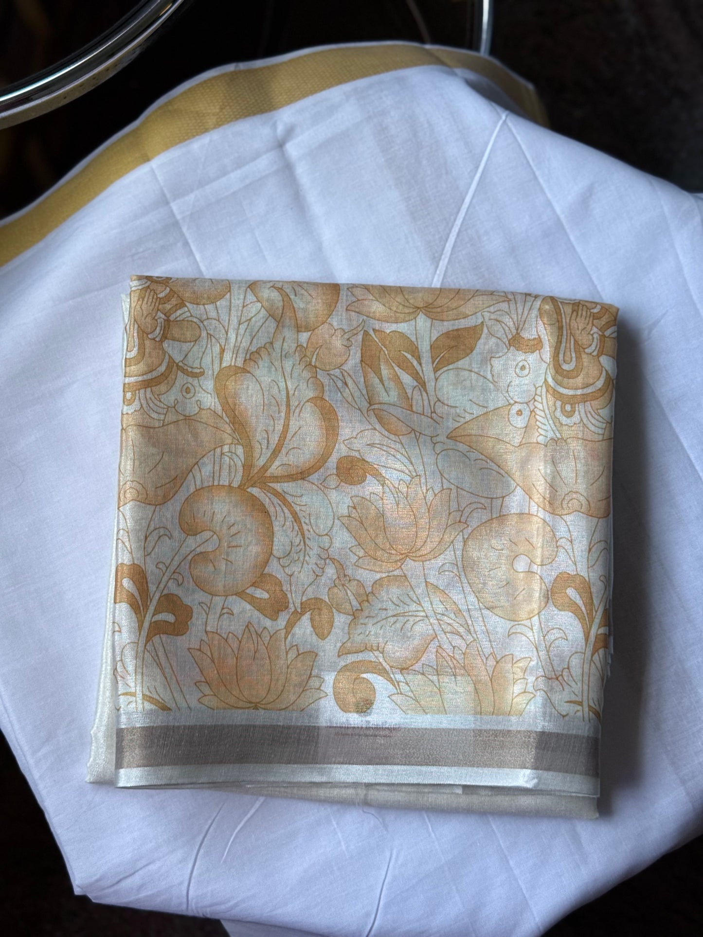 Printed Semi Tussar Saree – Onam Special