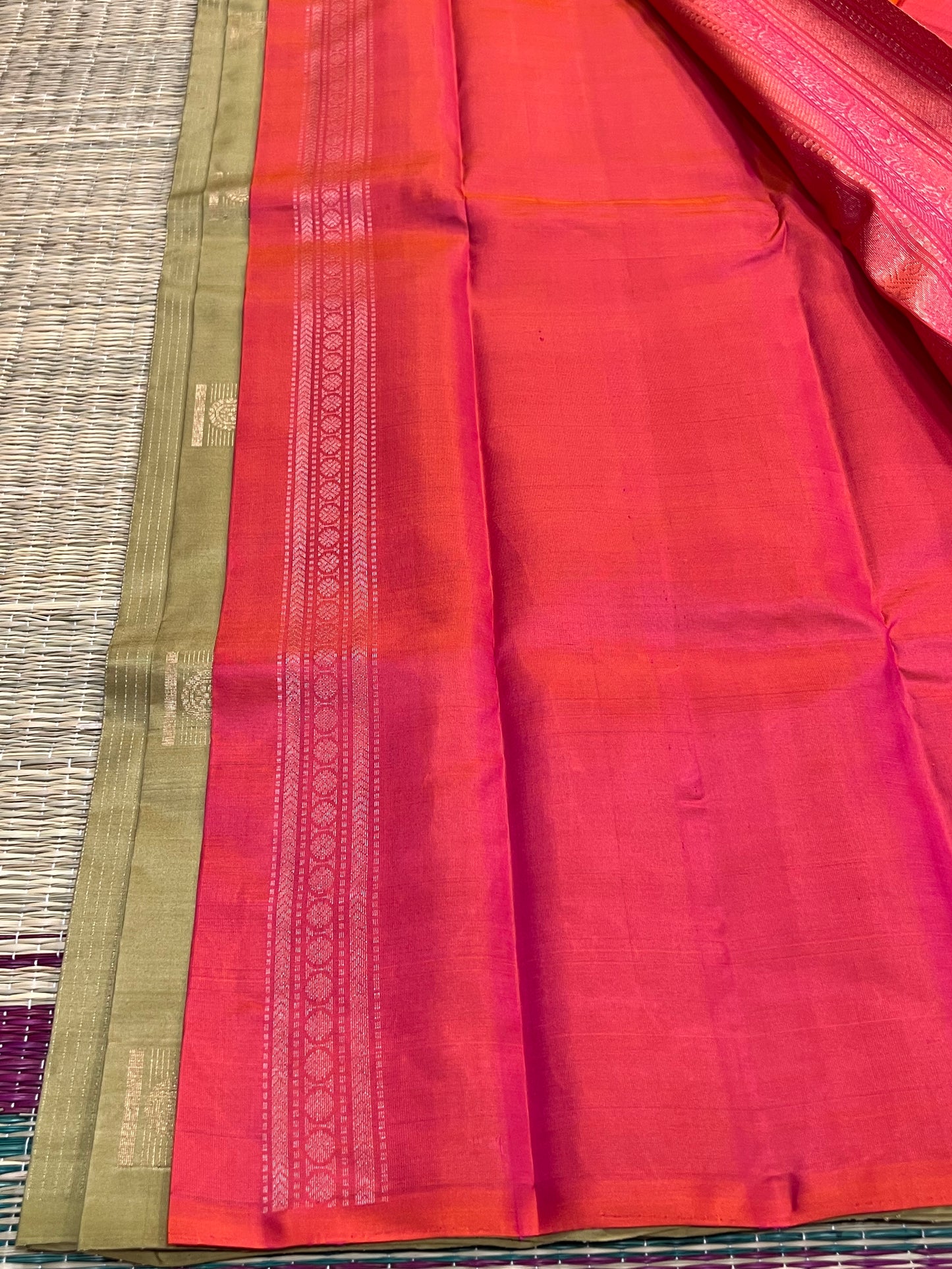 Cardamom green Kanchivaram silk saree
