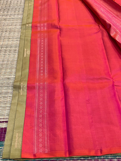 Cardamom green Kanchivaram silk saree