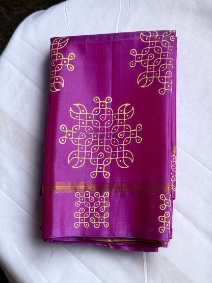 Soft Silk saree - Kolam block print