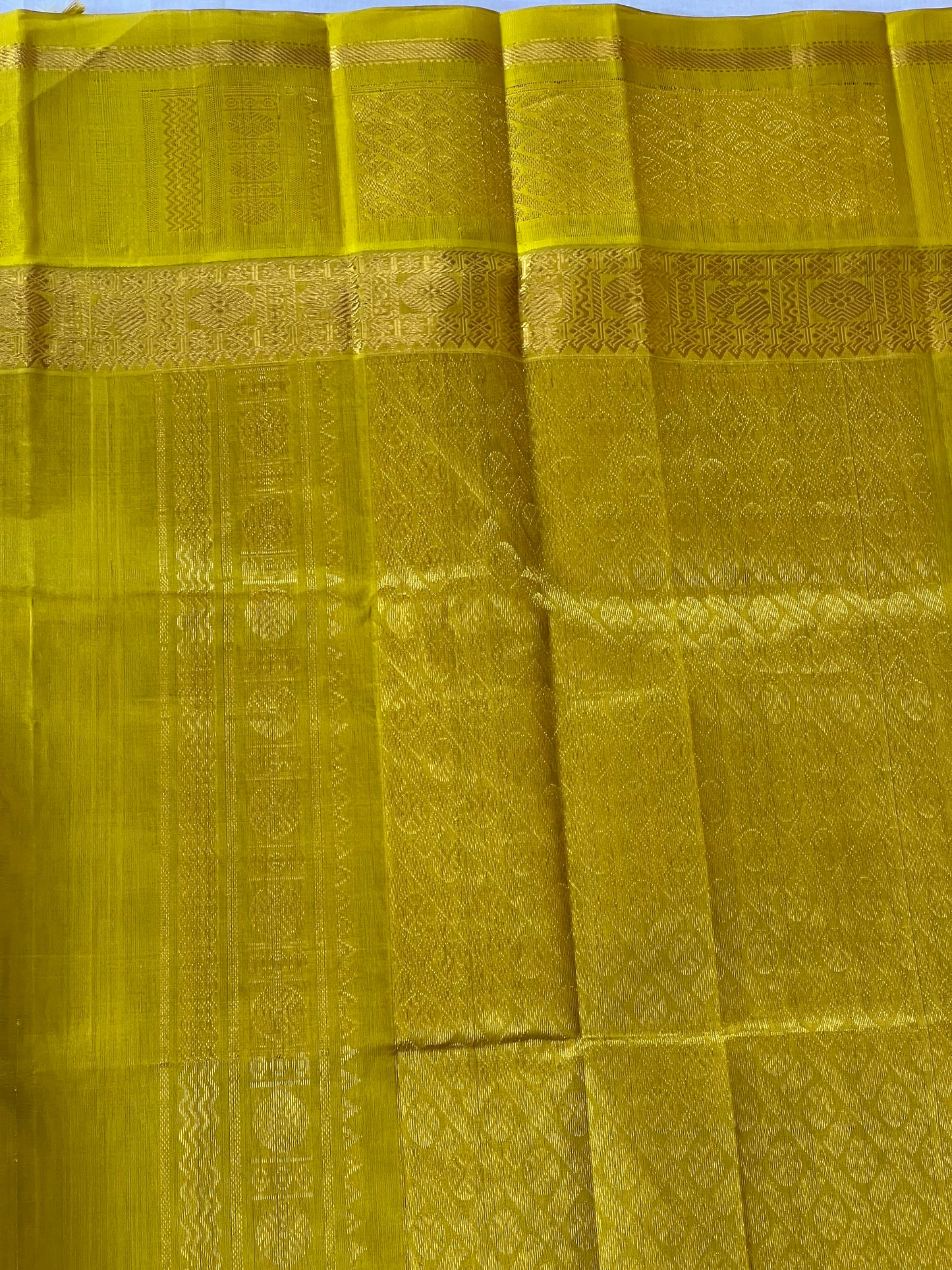 Beige Lime Glow Silk Cotton Saree
