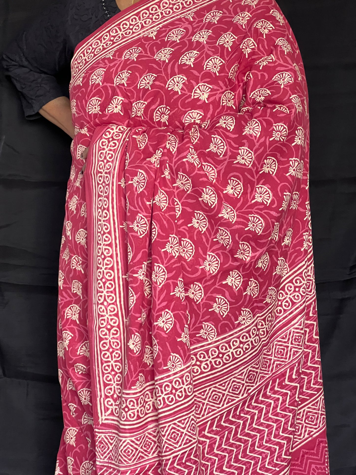 Pink Jaipur cotton Saree