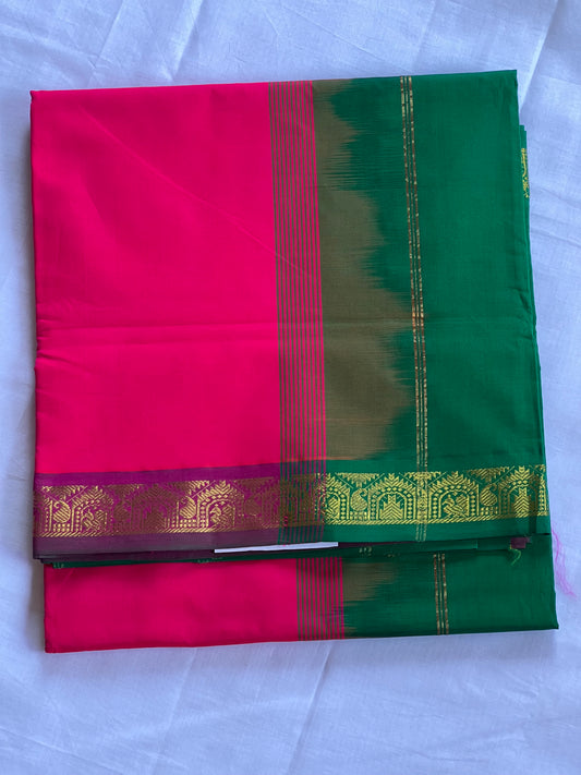 Rani emerald semi silk cotton saree
