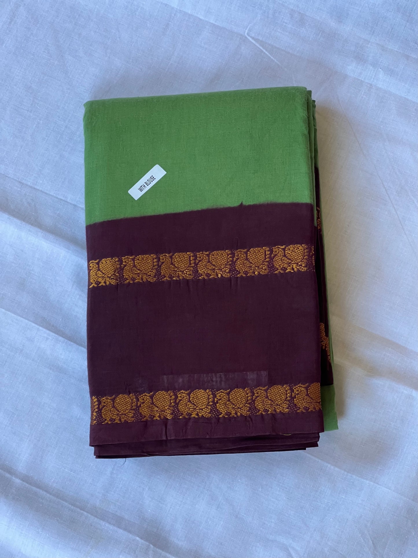 Green Sungudi cotton saree
