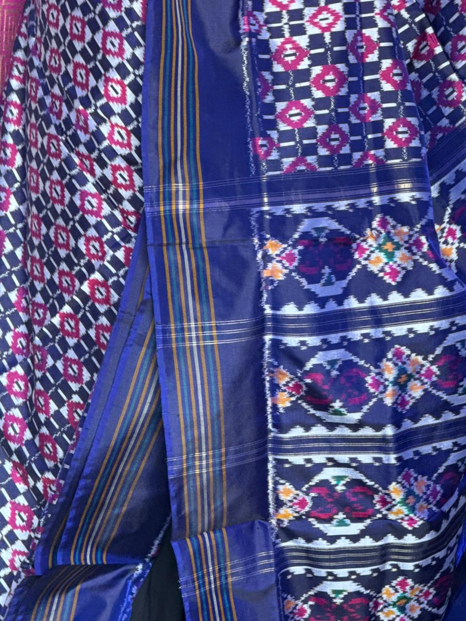 Ikat Silk Saree - Blue