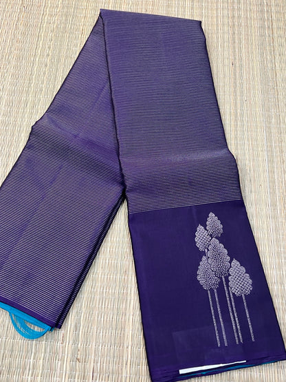 Purple Kanchivaram silk saree