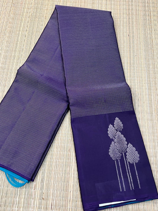 Purple Kanchivaram silk saree