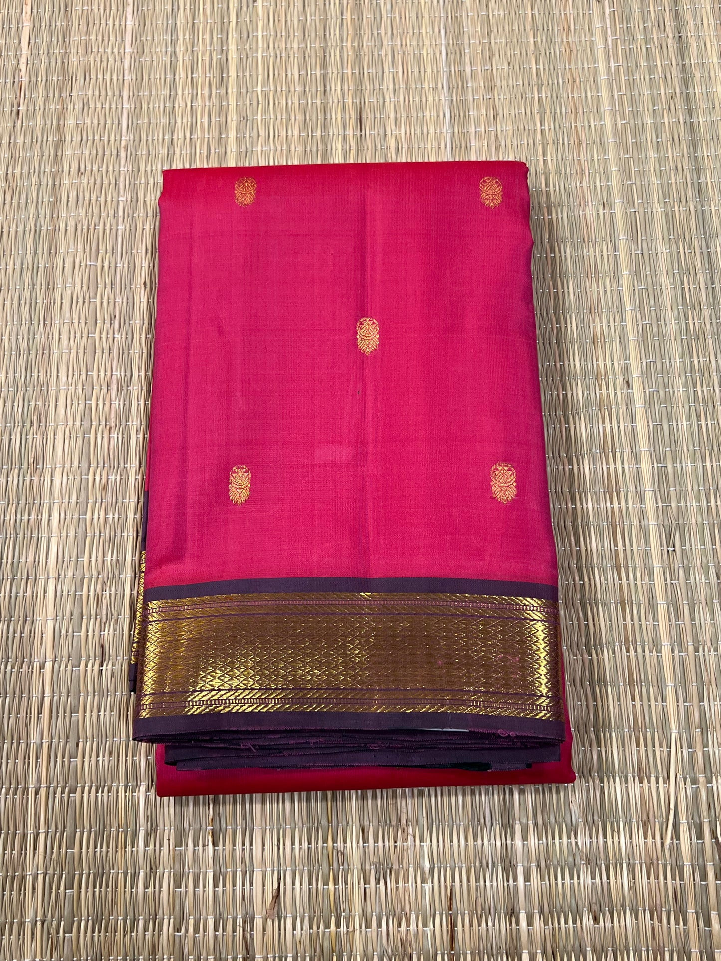 Pink & Wine Kanchivaram silk saree