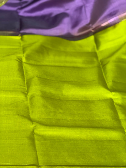 Soft Silk saree - Lavender & Green