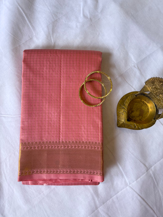 Soft Peach Kanjivaram silk saree