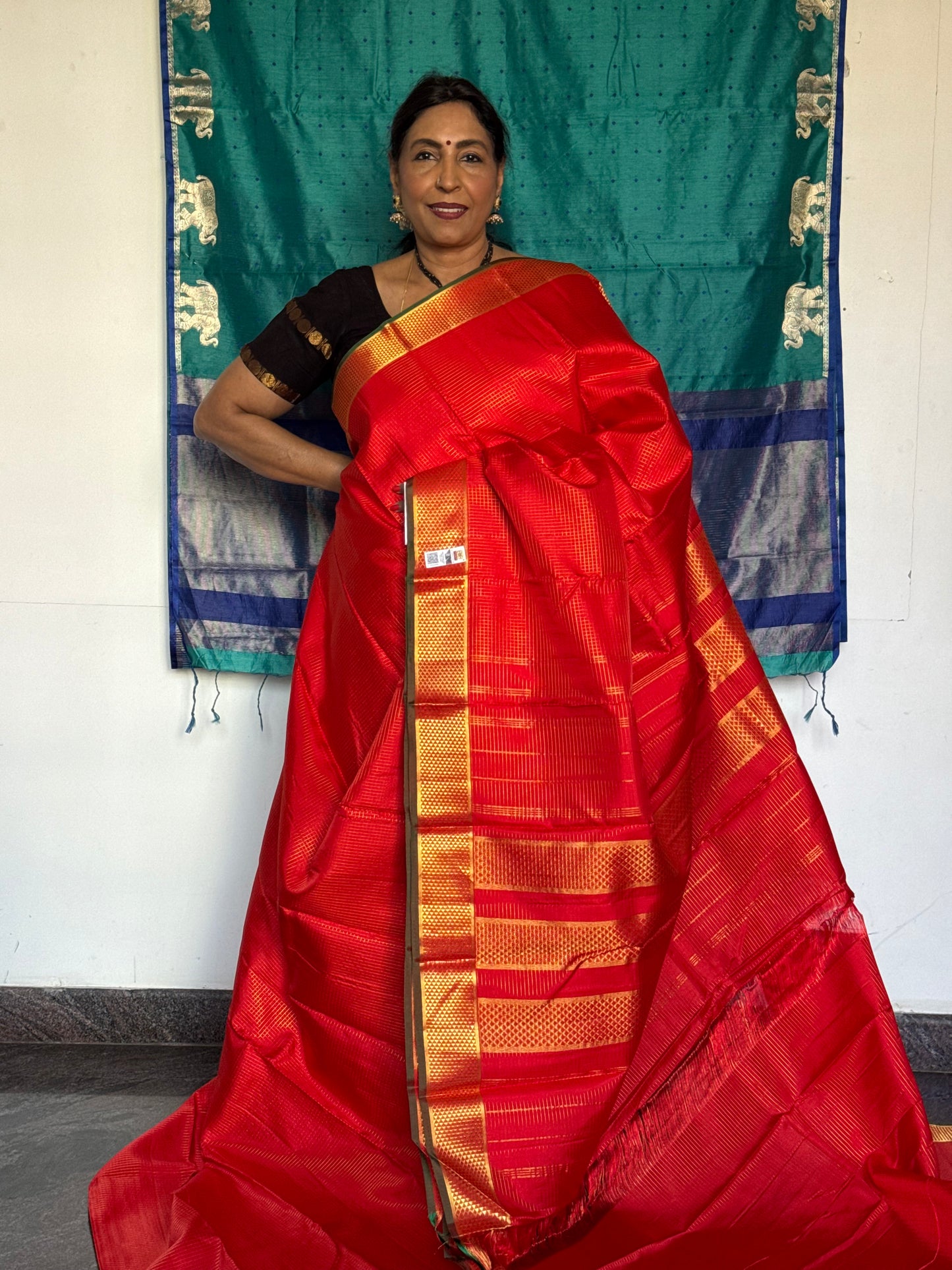 Bright Red Silk Saree